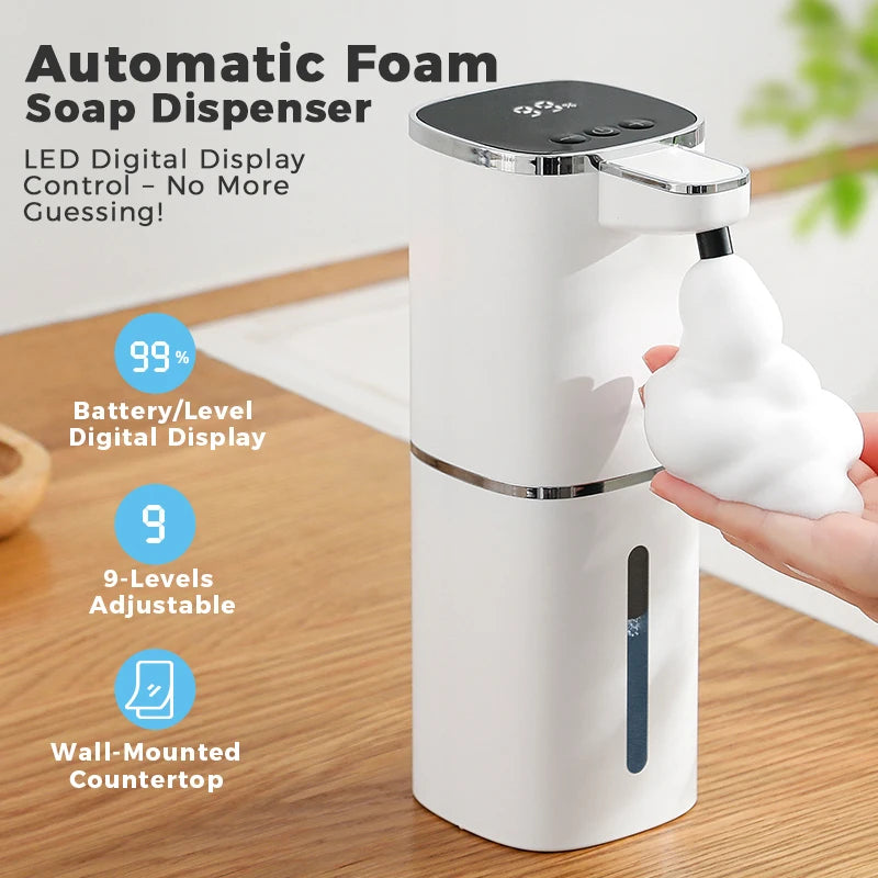 Automatic Touchless Soap Dispenser – USB Rechargeable 400ml Foaming Hand Wash for Hygienic Use