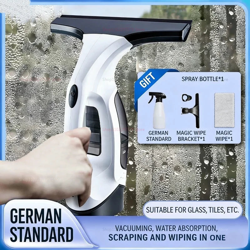Cordless Window Vacuum Cleaner – USB Rechargeable, Streak-Free Glass Cleaning with Removable Water Tank