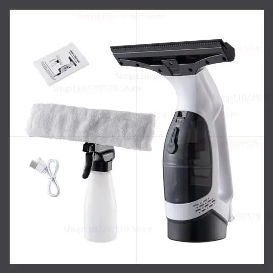 Cordless Window Vacuum Cleaner – USB Rechargeable, Streak-Free Glass Cleaning with Removable Water Tank