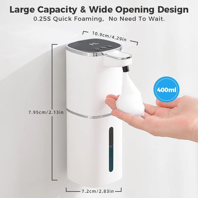 Automatic Touchless Soap Dispenser – USB Rechargeable 400ml Foaming Hand Wash for Hygienic Use