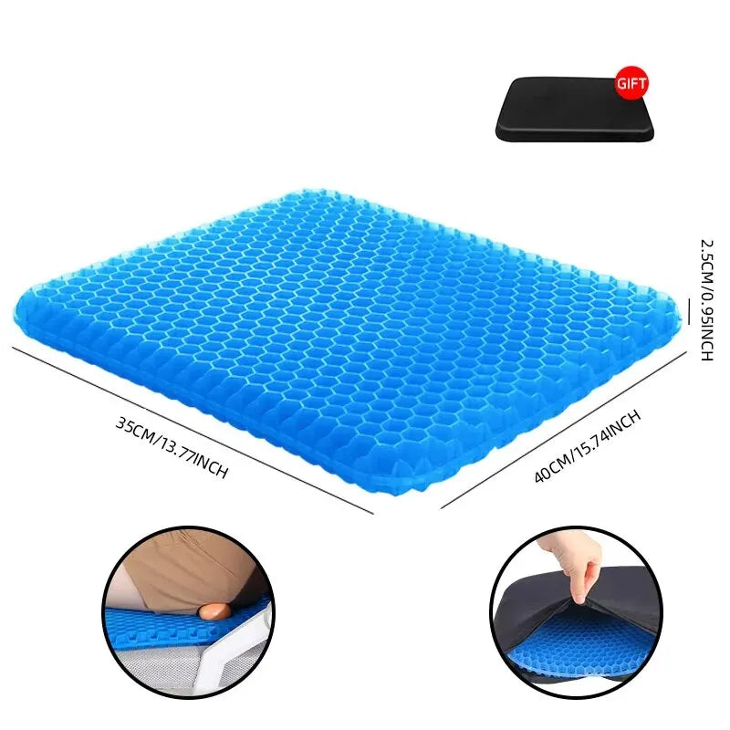 Orthopaedic Gel Seat Cushion – Breathable Honeycomb Design for Tailbone & Back Pain Relief | Office, Car & Wheelchair Use
