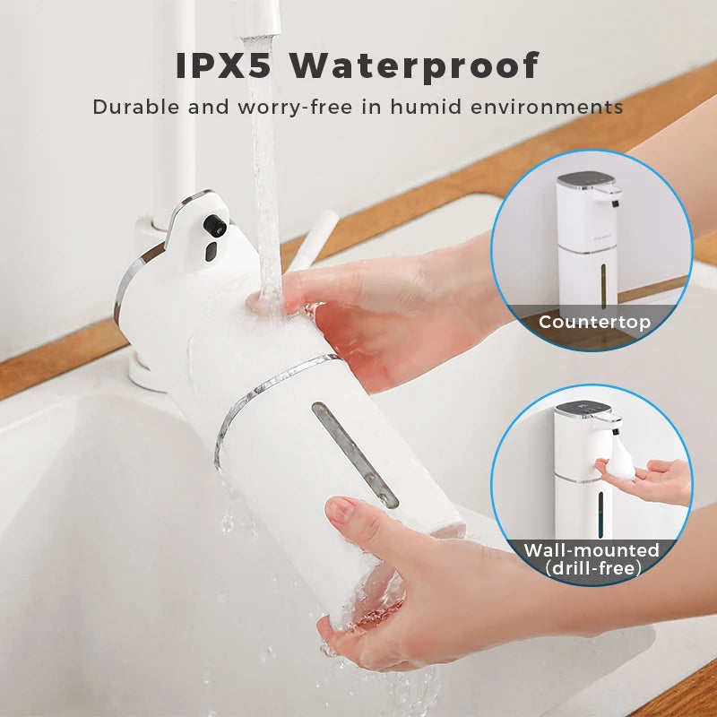 Automatic Touchless Soap Dispenser – USB Rechargeable 400ml Foaming Hand Wash for Hygienic Use